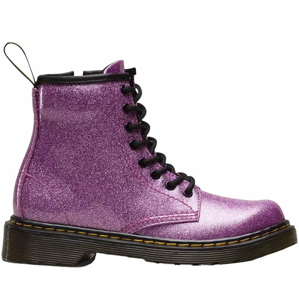 Dr. Martens Kids Glitter Pink/Purple Lace-Up Combat Boots